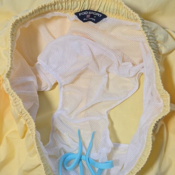 Ms Ralph Lauren Polo Sport Butter Yellow Swim Trunks Shorts Mens Size M L Preppy - Picture 10 of 10